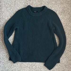Quince Dark Green Cotton Fisherman Sweater
